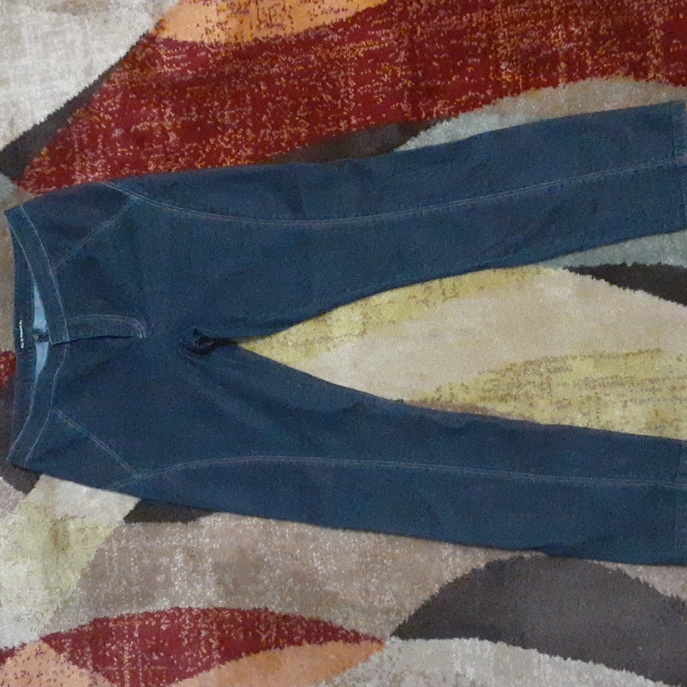 Fitted, denim size 10 stitched leg